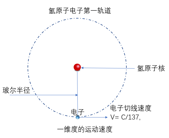 氢原子电子在第一轨道上的1维度的运动速度